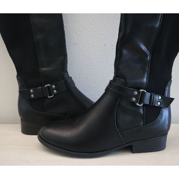 LifeStride 78834 Women's Sz 7W Black X-Anita Faux Leather Riding Boots $100 - Picture 9 of 10